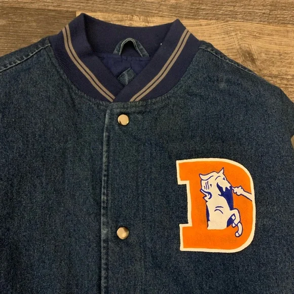 Vintage 1990s Denver Broncos Bo Nix Hand Painted Jacket - Picture 3 of 16